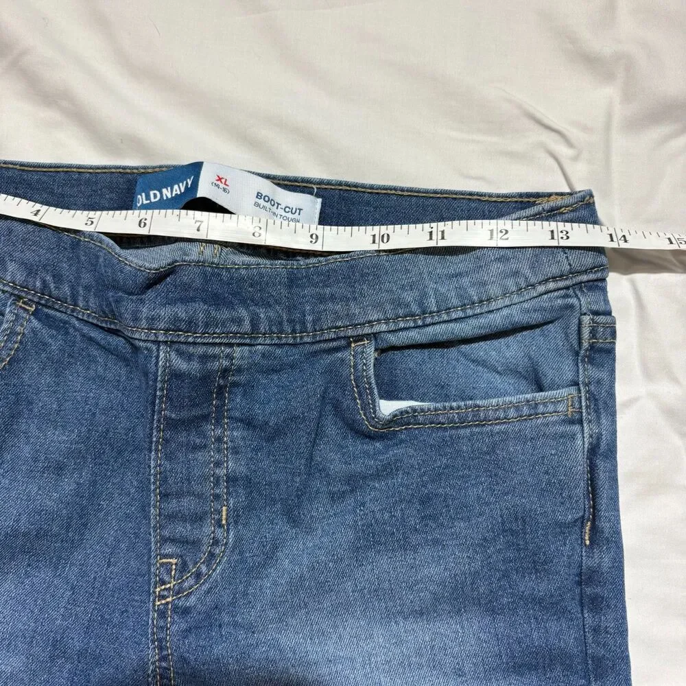 Old Navy Girls WOW Bootcut Jeans XL 14-16 Blue Pull On Stretch 26 Inseam